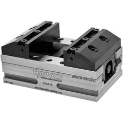 Raptor Workholding - 4" Jaw Width, 2" Throat Depth, Manual Precision Self Centering Vise - 3.937" OAW x 6.94" OAL x 2.971" OAH - Exact Tool & Supply
