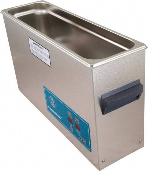 CREST ULTRASONIC - Bench Top Water-Based Ultrasonic Cleaner - 2.5 Gal Max Operating Capacity, Stainless Steel Tank, 10-5/8" High x 20-1/4" Long x 6" Wide, 115 Input Volts - Exact Tool & Supply