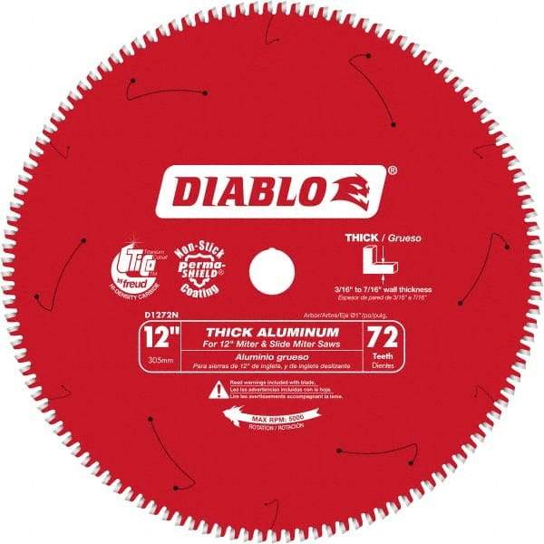 Freud - 12" Blade Diam, 120 Teeth, Carbide-Tipped Cold Saw Blade - 1" Arbor Hole Diam, 0.071" Blade Thickness - Exact Tool & Supply