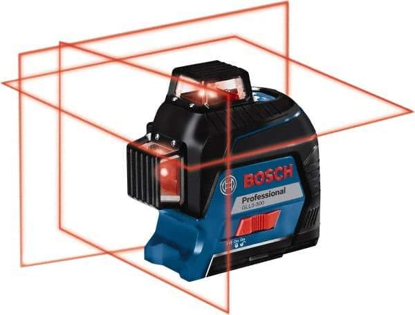 Bosch - 3 Beam 200' Max Range Self Leveling Line Laser - 3/32" at 30' Accuracy, Battery Included - Exact Tool & Supply