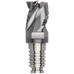 Kennametal - 5/8" Diam, 15/32" LOC, 3 Flute, 0.015" Corner Radius End Mill Head - Solid Carbide, AlTiN Finish, Duo-Lock 16 Connection, Spiral Flute, 35° Helix, Centercutting - Exact Tool & Supply