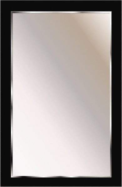 PRO-SAFE - 18" Wide x 24" High, Theft Resistant, Rectangle Glass Washroom Mirror - Stainless Steel Frame - Exact Tool & Supply