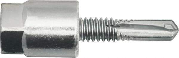 Powers Fasteners - 1/4" Zinc-Plated Steel Vertical (End Drilled) Mount Threaded Rod Anchor - 1/4" Diam x 1" Long, Hex Head, 2,375 Lb Ultimate Pullout, For Use with Steel - Exact Tool & Supply