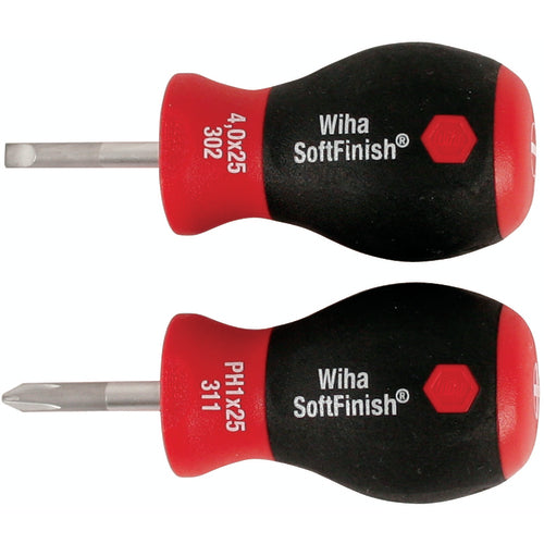 2 PC SOFTFINISH STUBBY SLOTTED/PHLP - Exact Tool & Supply