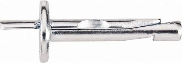 Powers Fasteners - 1/4" Diam, 6mm Drill, 1-3/8" OAL, Hammer Drive Concrete Anchor - 1008 Carbon Steel, Zinc-Plated Finish, Flat Head, Hammer Drive - Exact Tool & Supply