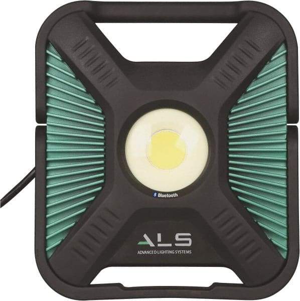 Advanced Lighting Systems - Black & Turquoise Spot Light with Bluetooth - 10,000 Lumens, Corded, LED Lamp - Exact Tool & Supply