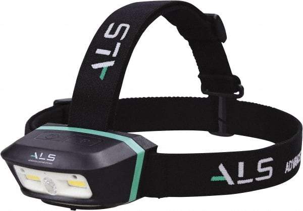 Advanced Lighting Systems - 3 Volt, Black Head Light - 250 Lumens, Rechargeable Battery, LED Lamp - Exact Tool & Supply