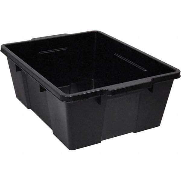 Quantum Storage - 50 Lb Load Capacity Black Polypropylene Tote Container - Stacking, Nesting, 7.8" Long x 15.9" Wide x 21" High - Exact Tool & Supply