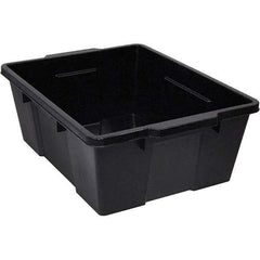 Quantum Storage - 50 Lb Load Capacity Black Polypropylene Tote Container - Stacking, Nesting, 7.8" Long x 15.9" Wide x 21" High - Exact Tool & Supply