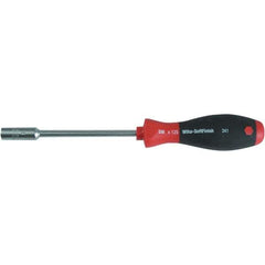 Wiha - 5.5mm Solid Shaft Magnetic Tip Nutdriver - Cushion Grip Handle, 9-13/32" OAL - Exact Tool & Supply