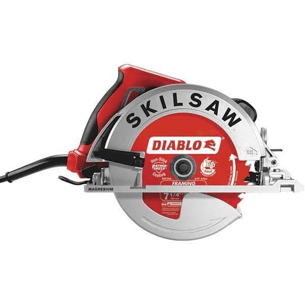 Skilsaw - 15 Amps, 7-1/4" Blade Diam, 5,300 RPM, Electric Circular Saw - 120 Volts, 10' Cord Length, 5/8" Arbor Hole, Left Blade - Exact Tool & Supply