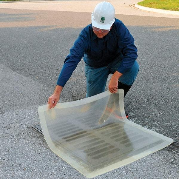 UltraTech - 58" Long x 15' Wide, Polyurethane/Mesh Drain Seal - Clear, Use for Spill Response - Exact Tool & Supply