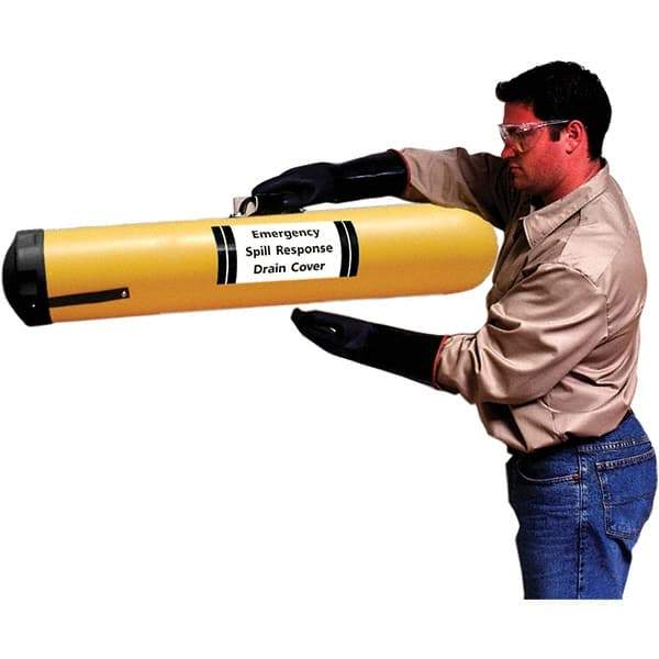UltraTech - 39" Long x 6' Wide, Polyethylene Drain Seal - Yellow/Black, Use for Spill Response - Exact Tool & Supply