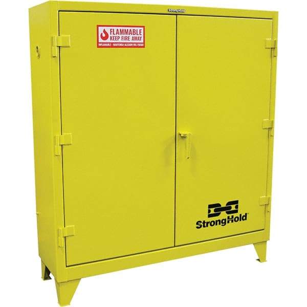 Strong Hold - Safety Cabinets   Hazardous Chemical Type: Flammable and Combustible Liquids    Color: Safety Yellow - Exact Tool & Supply