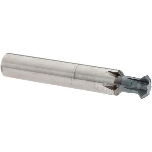 Accupro - 1/2° 1/2" Cut Diam, 0.187" Cut Width, 1/2" Shank, Solid Carbide Double-Angle Cutter - Exact Tool & Supply