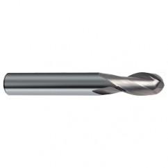1" Dia. - 4 OAL - 30 Helix Bright CBD Ball Nose EM - 2 FL - Exact Tool & Supply