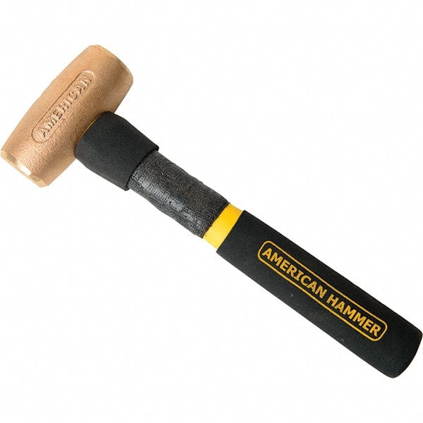 American Hammer - 3 Lb Nonsparking Brass Hammer - Exact Tool & Supply