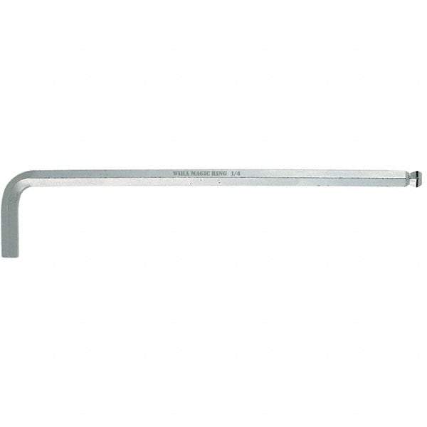 Wiha - 5mm Hex, Long Arm, Ball End Hex Key - 6-1/4" OAL, Chrome Vanadium Molybdenum, Metric System of Measurement - Exact Tool & Supply