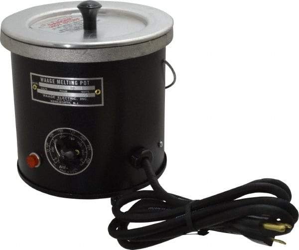 WAAGE - 1 Qt, 3-1/2" Deep, 150 to 450°F, Dip Coat Pot - 5" ID, 115 Volts, 600 Watts - Exact Tool & Supply