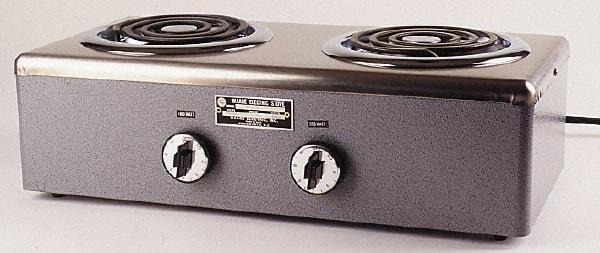 WAAGE - 20" Long x 10 Wide x 7" High, 115 Volt Hot Plate - 2 Burner, 1600 Watt, 14 Amps - Exact Tool & Supply