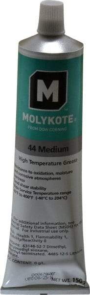 Dow Corning - 5.3 oz Tube Lithium High Temperature Grease - White, High Temperature, 400°F Max Temp, NLGIG 2, - Exact Tool & Supply