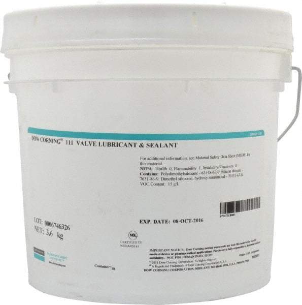 Dow Corning - 8 Lb Can Silicone/Moly Lubricant - White/Light Gray, -40°F to 392°F, Food Grade - Exact Tool & Supply
