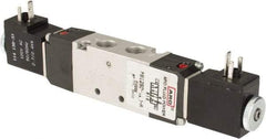 ARO/Ingersoll-Rand - 1/8" Inlet x 1/8" Outlet, Solenoid Actuator, Solenoid Return, 3 Position, Body Ported Solenoid Air Valve - 24 VDC Input, 0.5 CV, 4 Way, 115 psi, 122° Max Temp - Exact Tool & Supply