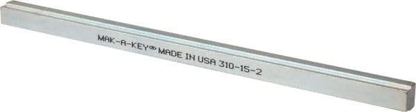 Made in USA - 12" Long, Zinc-Plated Step Key Stock for Gears - C1018 Steel - Exact Tool & Supply