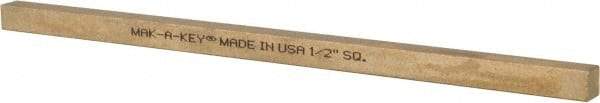 Made in USA - 12" Long x 1/2" High x 1/2" Wide, Over/Undersized Key Stock - Alloy 360 Brass - Exact Tool & Supply