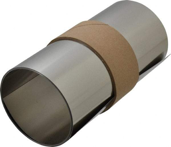 Made in USA - 1.25 m Long x 150 mm Wide x 0.3 mm Thick, Roll Shim Stock - Stainless Steel - Exact Tool & Supply