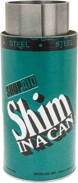 Made in USA - 2.50 m Long x 150 mm Wide x 0.3 mm Thick, Roll Shim Stock - Steel - Exact Tool & Supply