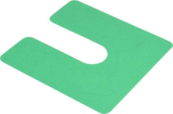 Made in USA - 20 Piece, 4" Wide x 4" Long Plastic Slotted Shim - Green - Exact Tool & Supply