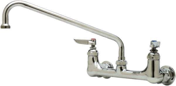 T&S Brass - Wall Mount, Kitchen Faucet without Spray - Swivel Base Faucet, Lever Handle, Low Spout, No Drain - Exact Tool & Supply