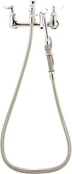 T&S Brass - Faucet Mount, Kitchen Faucet with Spray - Pot and Kettle Filler, Lever Handle, Spoutless, No Drain - Exact Tool & Supply