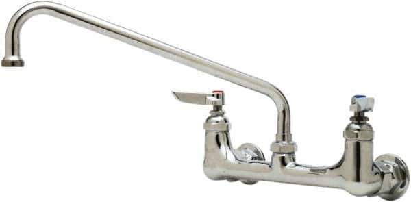 T&S Brass - Wall Mount, Kitchen Faucet without Spray - Swivel Base Faucet, Lever Handle, Low Spout, No Drain - Exact Tool & Supply