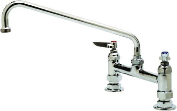 T&S Brass - Deck Mount, Deck Mount Faucet without Spray - Mixing Faucet with Nozzle, Lever Handle, Low Spout, No Drain - Exact Tool & Supply