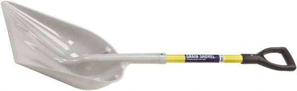 Ability One - 19" High x 14-1/4" Wide Round Steel Shovel - 29" Long Fiberglass Straight Handle - Exact Tool & Supply