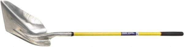 Ability One - 19" High x 15-1/4" Wide Round Steel Shovel - 51" Long Fiberglass Straight Handle - Exact Tool & Supply