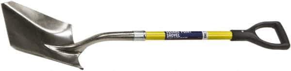 Ability One - 11-1/2" High x 9-1/2" Wide Square Steel Shovel - 29" Long Fiberglass Straight Handle - Exact Tool & Supply