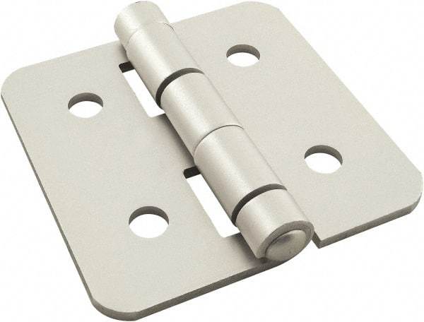 80/20 Inc. - 3" Long x 3" Wide x 3.18mm Thick, Aluminum Door Hinge - Aluminum, Clear Anodized Finish - Exact Tool & Supply