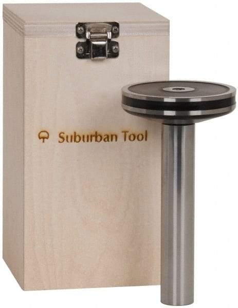 Suburban Tool - 1 Inch Cylinder Diameter, 3-3/8 Inch Base Diameter, 6-1/2 Inch High, Magnetic Base, Steel Cylinder Square - 0.0001 Inch Accuracy, Includes Wooden Storage Case - Exact Tool & Supply