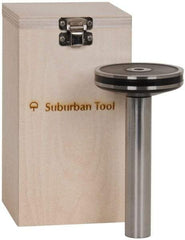 Suburban Tool - 1 Inch Cylinder Diameter, 3-3/8 Inch Base Diameter, 6-1/2 Inch High, Magnetic Base, Steel Cylinder Square - 0.0001 Inch Accuracy, Includes Wooden Storage Case - Exact Tool & Supply