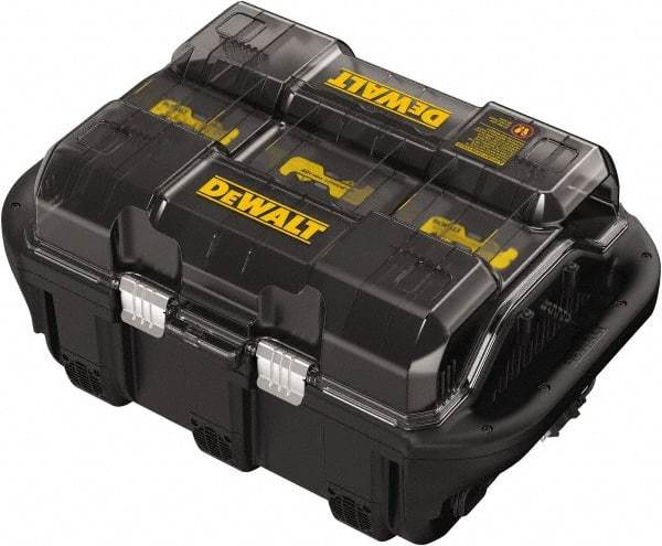 DeWALT - 40 Volt, 6 Battery Lithium-Ion Power Tool Charger - 1 hr & 30 min to Charge, AC Wall Outlet Power Source - Exact Tool & Supply