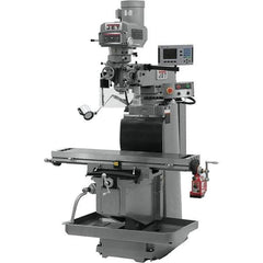 Jet - 54" Table Width x 12" Table Length, Electronic Variable Speed Control, 3 Phase Knee Milling Machine - R8 Spindle Taper, 5 hp - Exact Tool & Supply