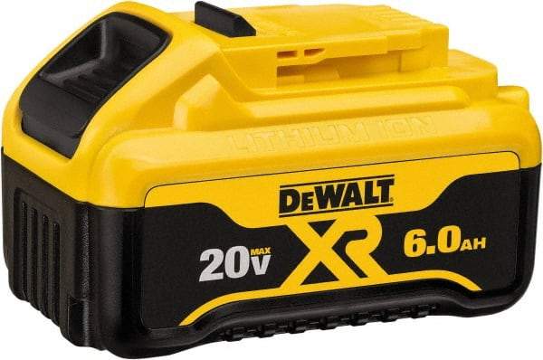 DeWALT - 20 Volt Lithium-Ion Power Tool Battery - 6 Ahr Capacity, 1 hr Charge Time, Series 20V Max - Exact Tool & Supply