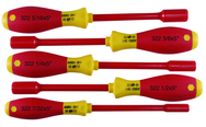 Insulated Nut Driver Inch Set Includes: 7/32" - 1/2". 5 Pieces - Exact Tool & Supply