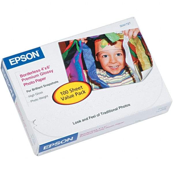 Epson - 4" x 6" White Photo Paper - Use with Inkjet Printers - Exact Tool & Supply