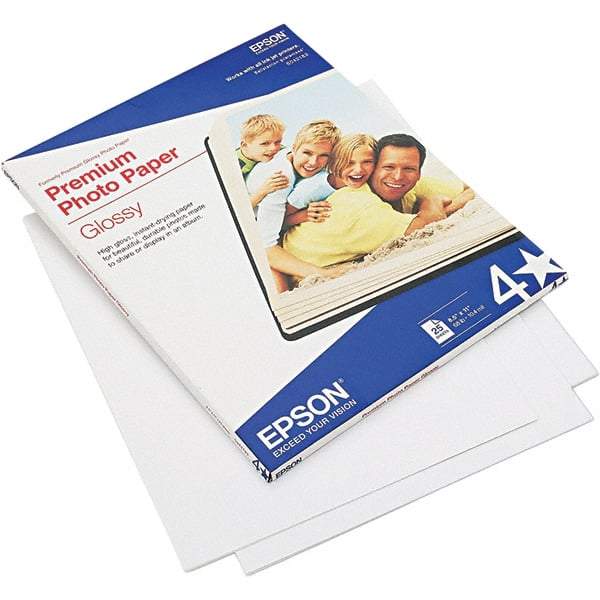 Epson - 8-1/2" x 11" Bright White Photo Paper - Use with Inkjet Printers - Exact Tool & Supply