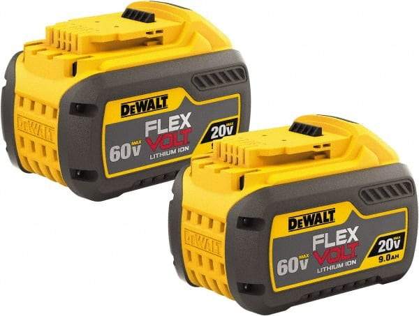 DeWALT - 60 Volt Lithium-Ion Power Tool Battery - 9 Ahr Capacity, 2 hr Charge Time, Series 20/60 FLEXVOLT - Exact Tool & Supply