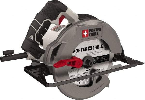 Porter-Cable - 15 Amps, 7-1/4" Blade Diam, 5,500 RPM, Electric Circular Saw - 120 Volts, 6' Cord Length, 5/8" Arbor Hole, Right Blade - Exact Tool & Supply